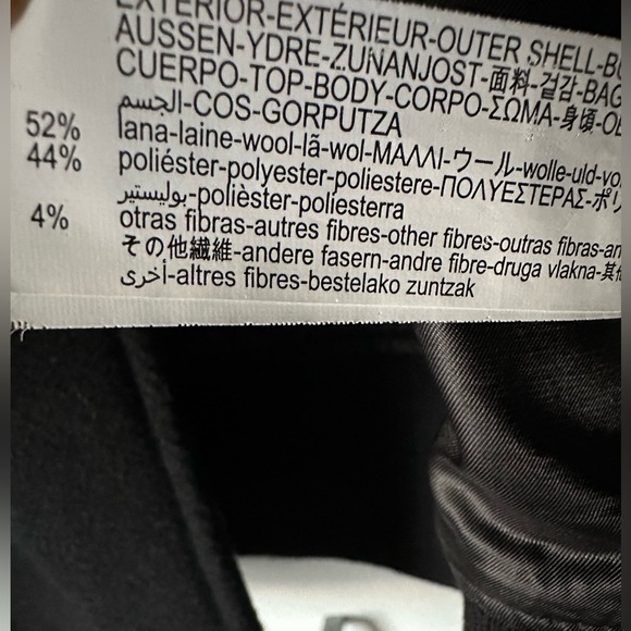 Zara Bomber Jacket Black Wool Blend Snap Front Lined Women’s Sz M - Picture 4 of 7